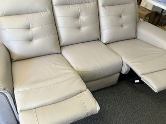 three Person Power Recliner Sofa, Leather With Usb Port. Brand New