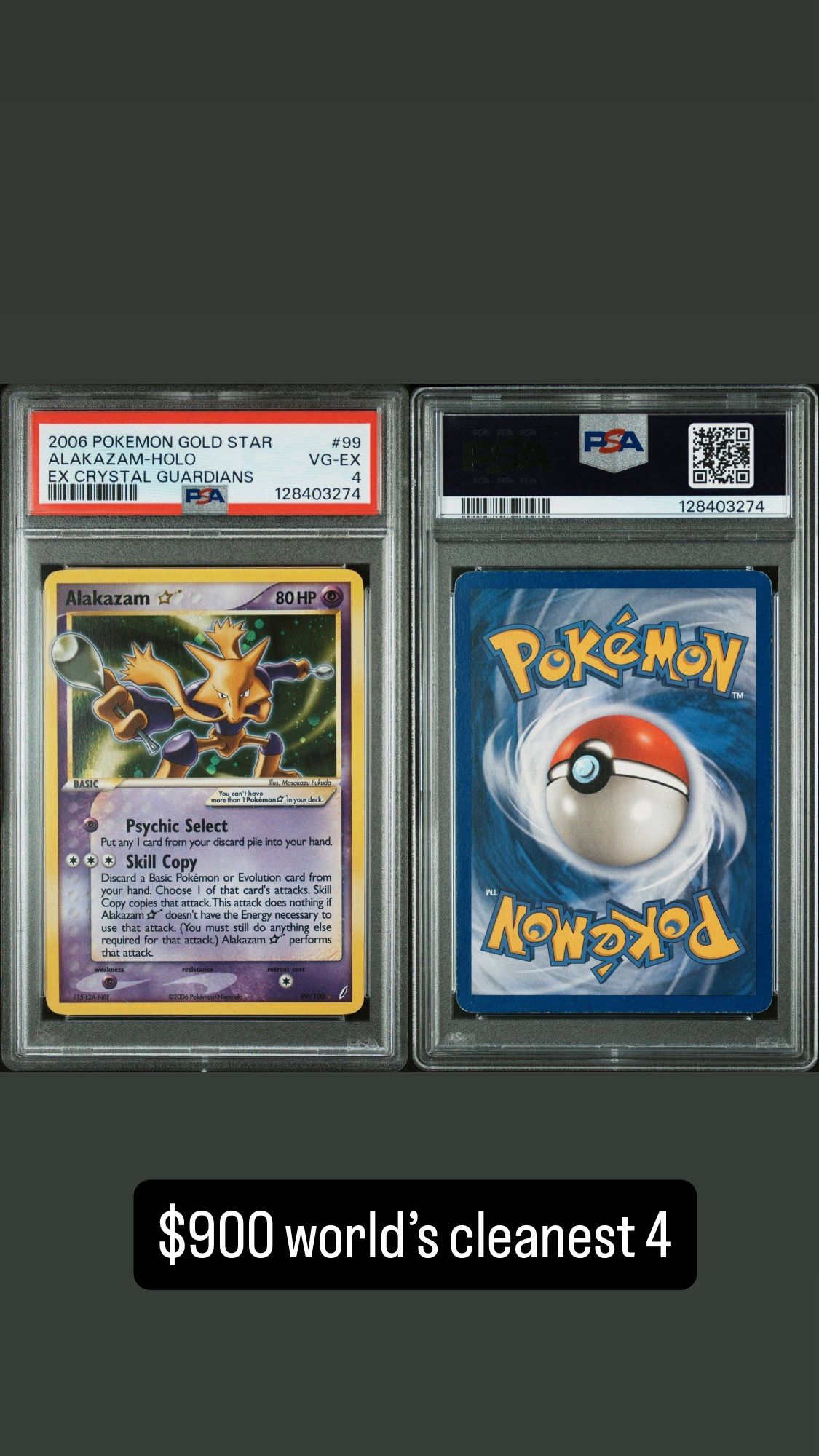 Gold Star Alakazam PSA 4 ⚡ Pokémon Singles & Slabs | @sleepy_holos