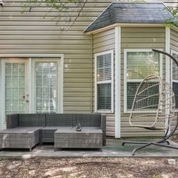 Outdoor 3-Piece Patio Set w/ Table & Swing Chair – $69 (OBO)