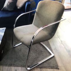 CHARLOTTE CO Mid Century  Chrome Fabric Chairs 