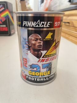 1997 PINNACLE EDDIE GEORGE "FOOTBALL CARDS IN CAN" 6 CARDS - OILERS
