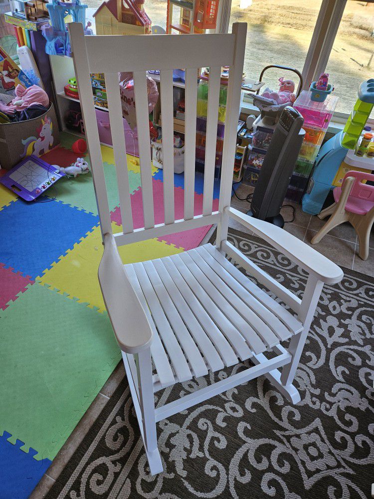 New WHITE Wooden Rocking Chair