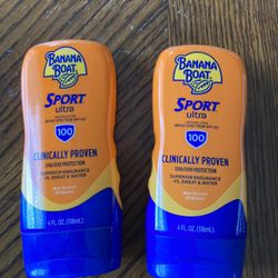 New Banana Boat Sport Ultra Sunscreen Lotion SPF 100 Bundle