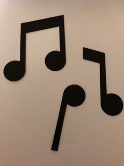 Music notes and musical instruments