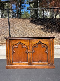 Vintage Gothic / French Provincial Style Credenza Media Console