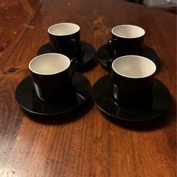 “REDUCED “ Smaller Size New Cups and Saucers- Set Of 4 - Expresso/Coffee/Tea