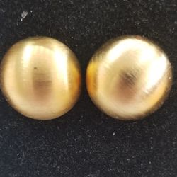 Earrings Gold Plated Button Design 