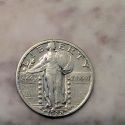 Stunning 1928 Silver Standing Liberty Quarter 