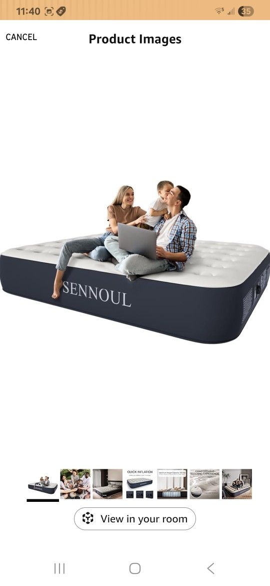 Queen Air Mattress With Build In Pump, Upgraded Bed 2 Min Quick Set Inflatable New In Box Pick Up In Pomona $45