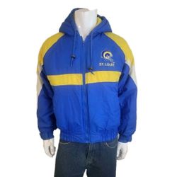 Vintage 1990s St Louis Rams NFL Gameday Puffer Jacket by Turbo Sportswear Size M