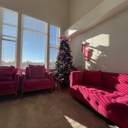 Pink SOFA & 2 Chairs!