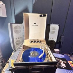 Motorola Hi Fi Stereophonic Record Player Portable Suitcase Style VIDEO SEE DESC