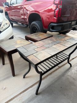 3 Stone Tile Tables multicolor table indoor side table