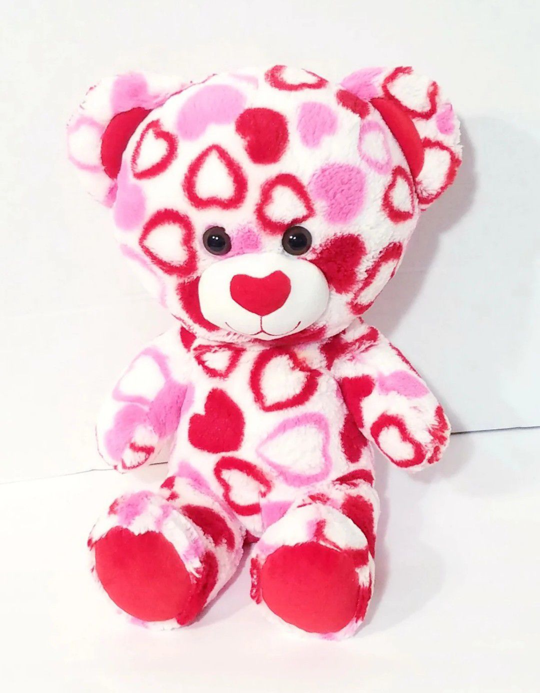 Build A Bear Hearts Big Head 18" Plush Teddy Red Pink White Stuffed Toy BABW