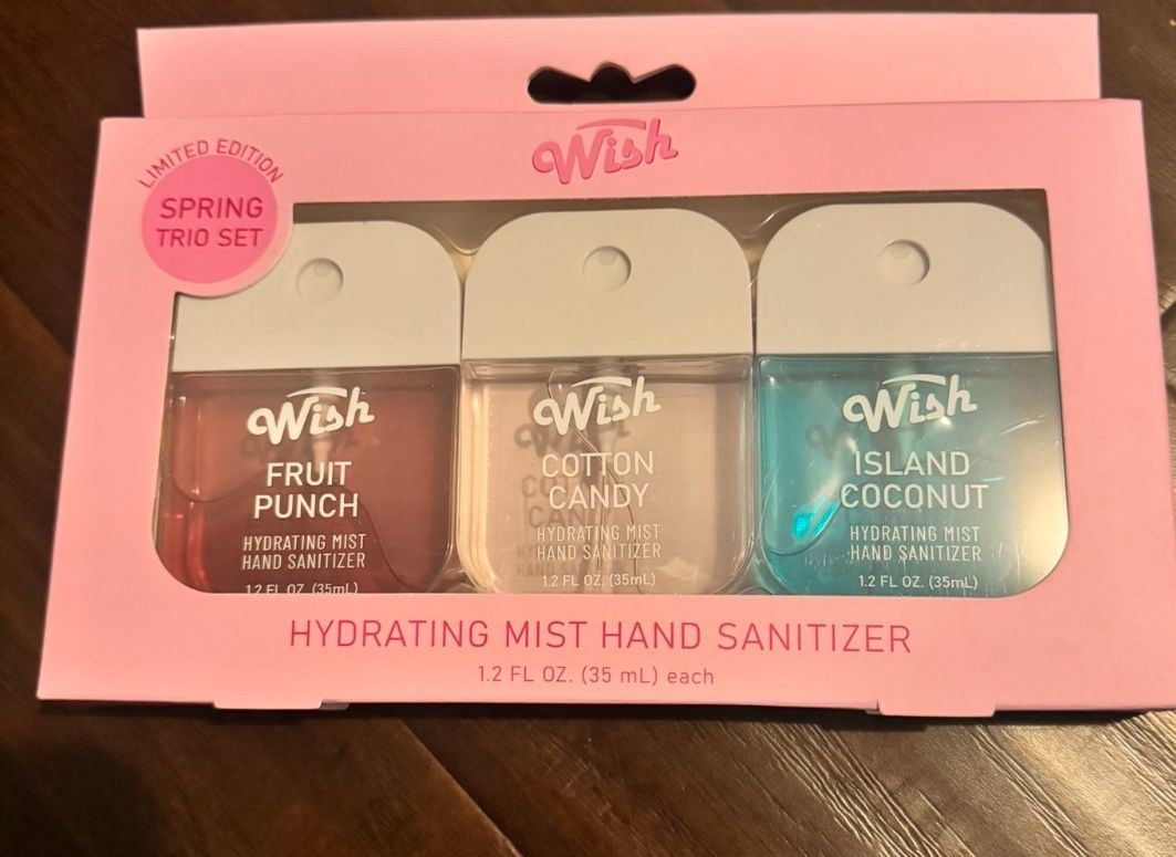 WISH TRIO SANTIZERS $10 EACH BOX