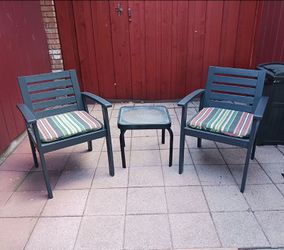 Patio 3-Piece Conversation Set – 2 Chairs and Side Table