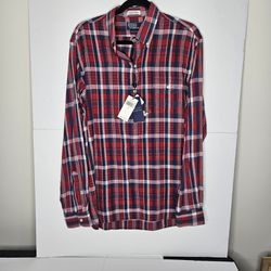 Ralph Lauren Mens L Casual Classic Fit Madras Popover Shirt Red Plaid NWT $148
