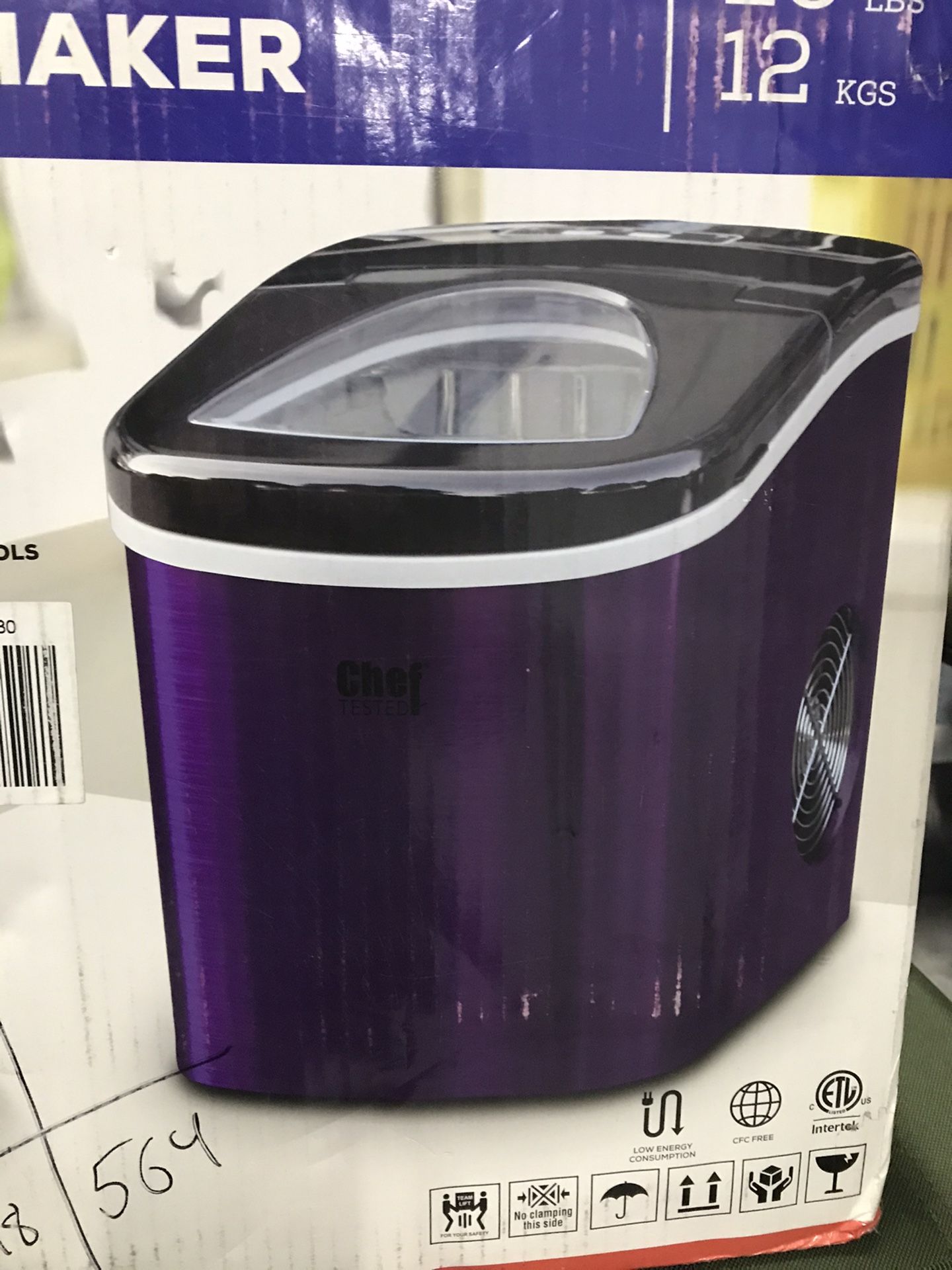Compact Countertop Ice Maker, Deep Purple , Different Shaped Ice Cubes, NEW