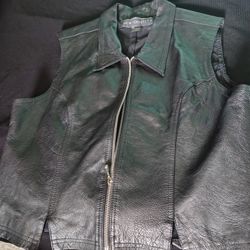 New Identity Leather Vest With Zipper Closure Size XL 