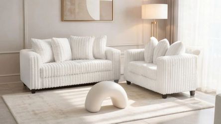 Hermoso Sofá & loveseat Ivory 😎🥰🚛🤪🤓
