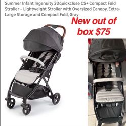 New out of box Summer Infant Ingenuity 3Dquickclose CS+ Compact Fold Stroller – Lightweight Stroller with Oversized Canopy, Extra-Large Storage and Co