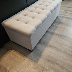 Grey Fabric Bench