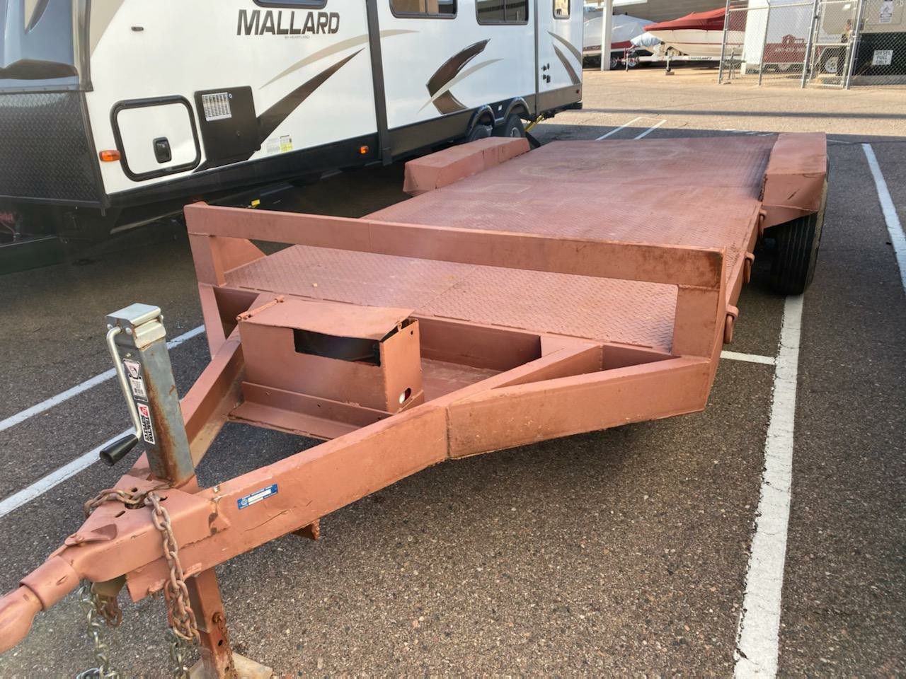 Dual axle steel deck car hauler trailer for sale clean title