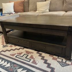 Wood and Metal Coffee Table 