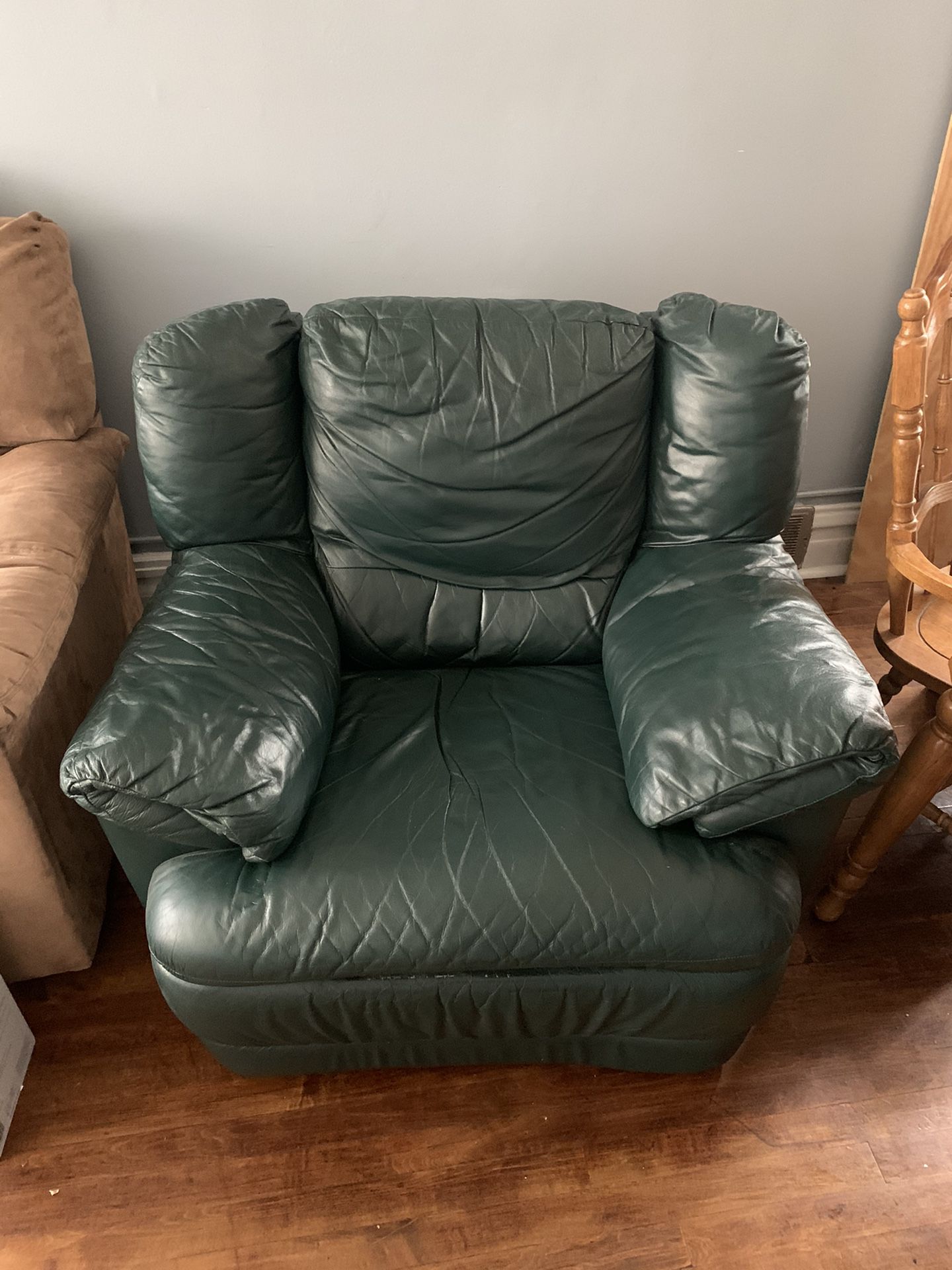 Lazy Boy Leather Green Reclining Chair