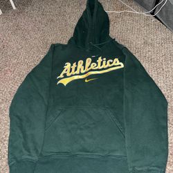Green And yellow Nike Oakland Athletics Hoodie