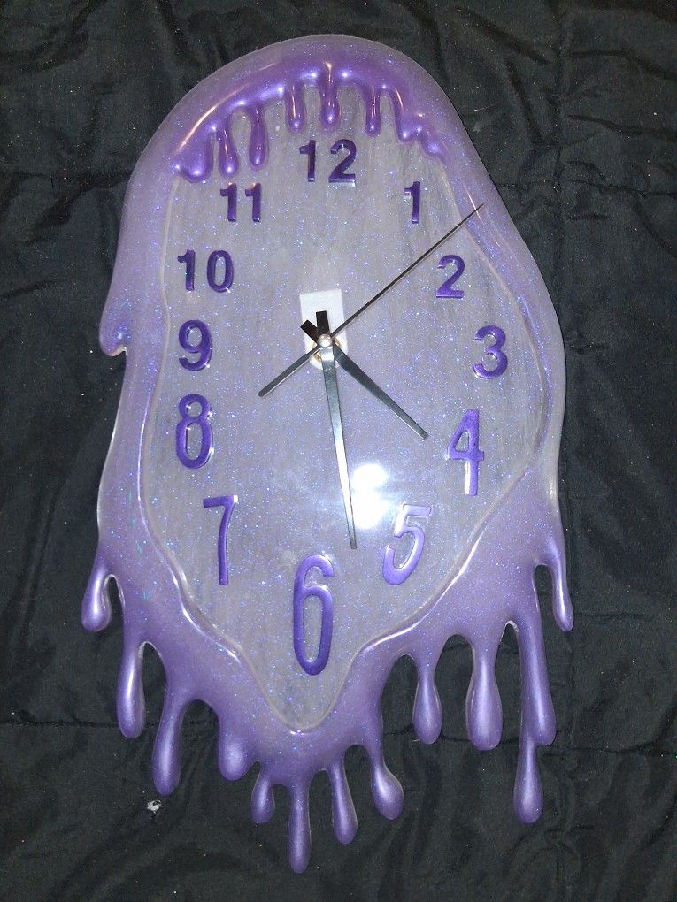 Purple Melting Clock