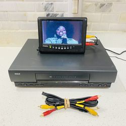 RCA VR503A 4 Head VHS VCR Player Recorder With AV Cable Tested Works Great. Plays Cassette Tape smoothly. Comes with AV TV connection cable. This exac