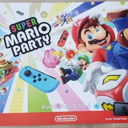 Mario Party Nintendo poster! Large ~26" inches wide x 17.5" inches tall