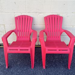 (2) Kids Stackable Adirondack Chairs. Childrens Stacking Outdoor Patio Deck Chair. $10 each