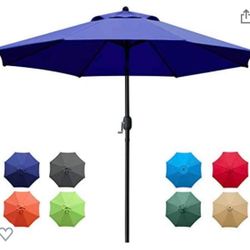 Outdoor 10FT Patio Umbrella Market Umbrella , Polyester Umbrella for Patio, Garden, Backyard, Pool (blue  Brand new in box    $$$60 (base not includin