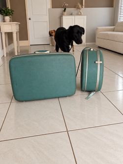 Vintage Teal Hard Shell Luggage Set