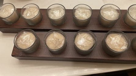 Candles In Wood Base