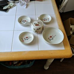 Japanese Tea Kettle and Dishes