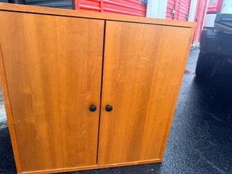 Wood Storage Cabinet with Double Doors