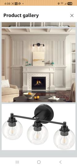 VONLUCE Bathroom Light Fixtures, 3-Light Vanity Light with Globe Glass Shades E26 Sockets, Bathroom Lights Over Mirror for Bedroom Hallway Living Room