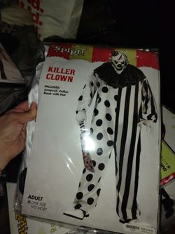 killer clown costume one size fits most adult