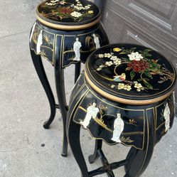 Vintage Mother Of Pearl Side Tables Plants Stands $167.00 Each 