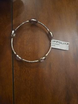 Sterling silver wonderland 5-Stone bangle in Berry