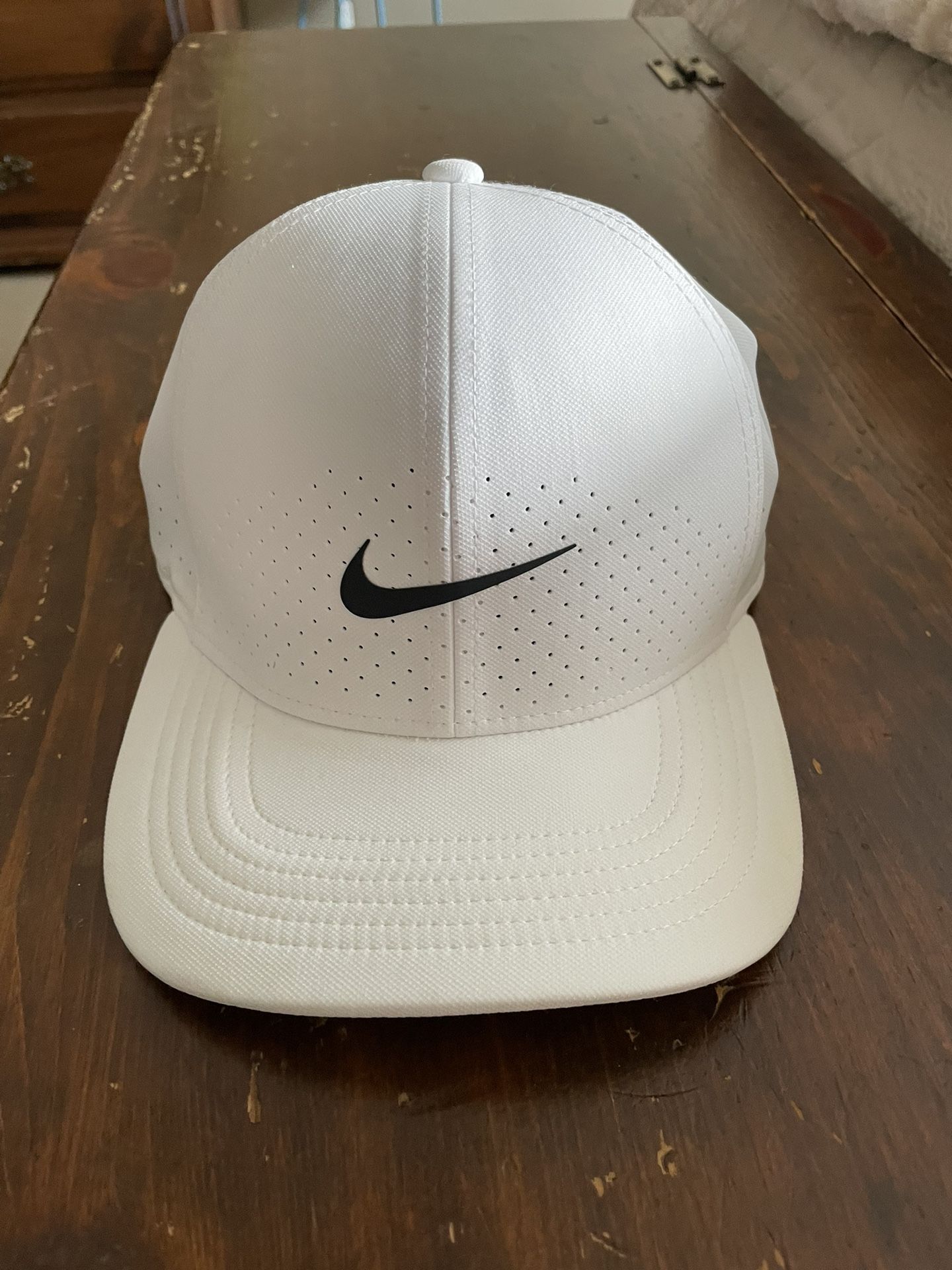White Nike Dri Fit Hat - S/M