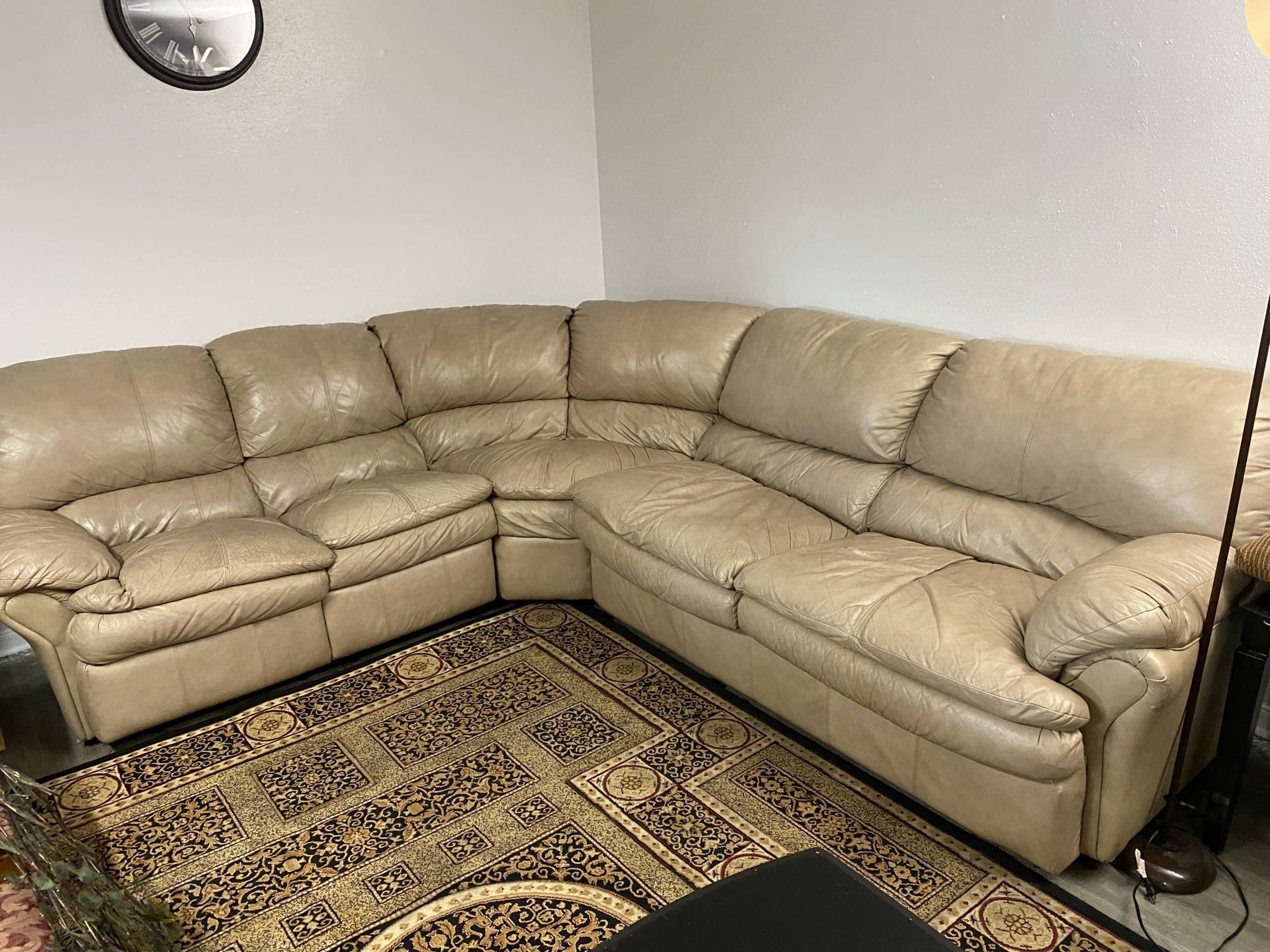 Large leather sectional