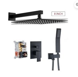 Shower system 8" black matte Valve included