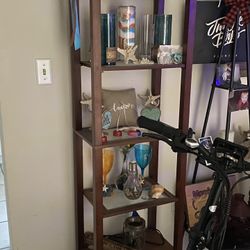 Real Wood Glass Shelving Stand
