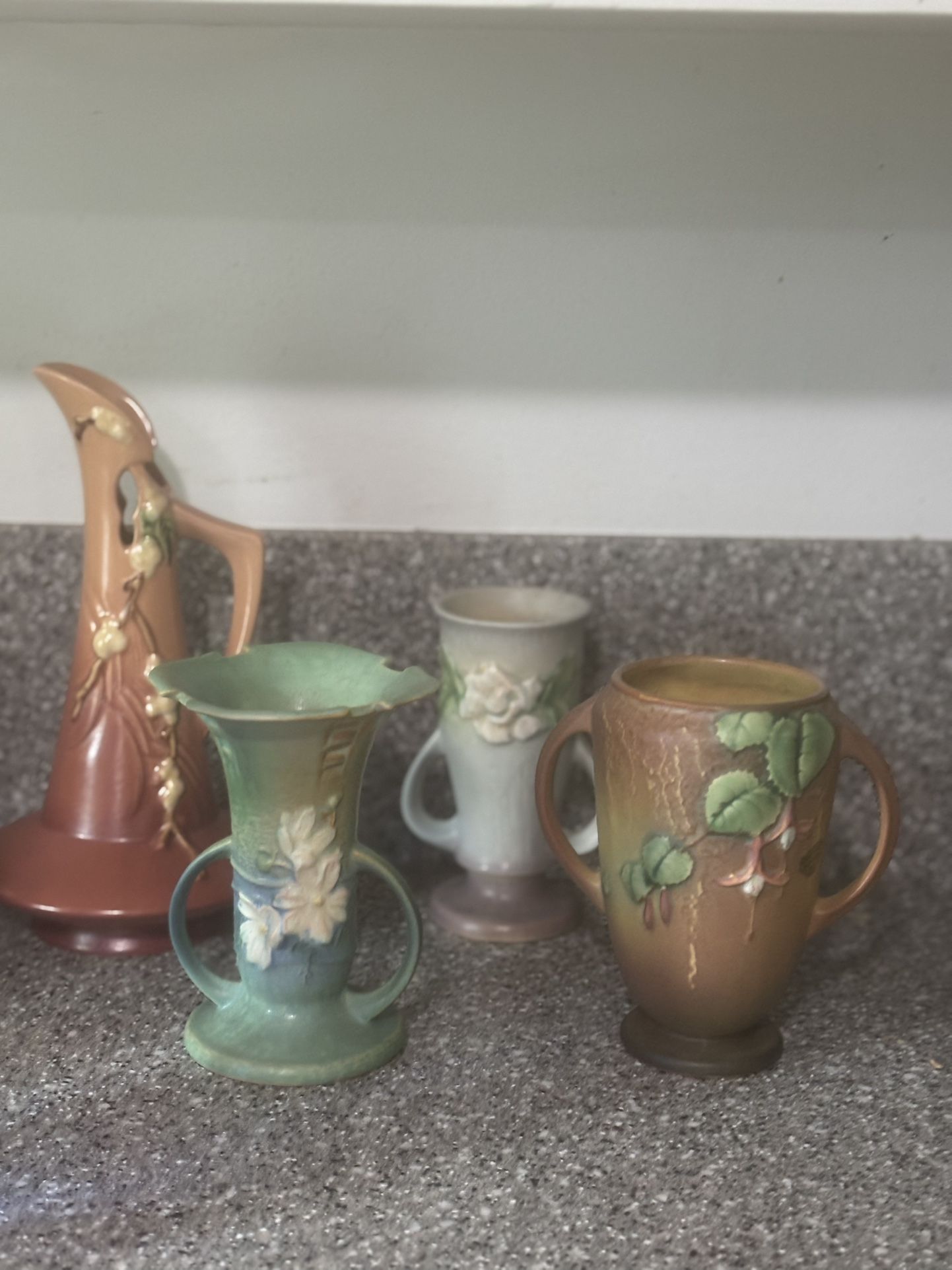 Roseville Pottery Set Of 4 Vases