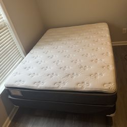 🛏️ Bed Frame + Mattress + Box Spring – Gently Used – $150 (Great Deal!