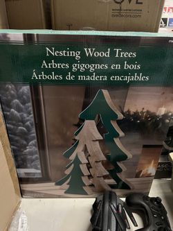 Nesting Wood Tree, 3 Pieces, Assorted Colors